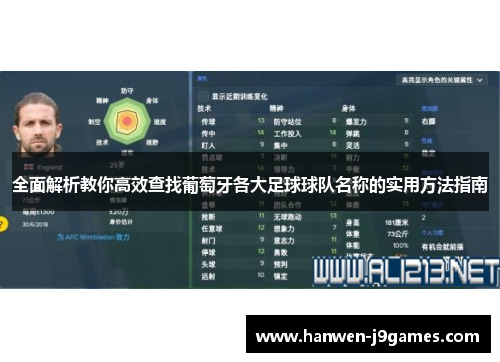 全面解析教你高效查找葡萄牙各大足球球队名称的实用方法指南
